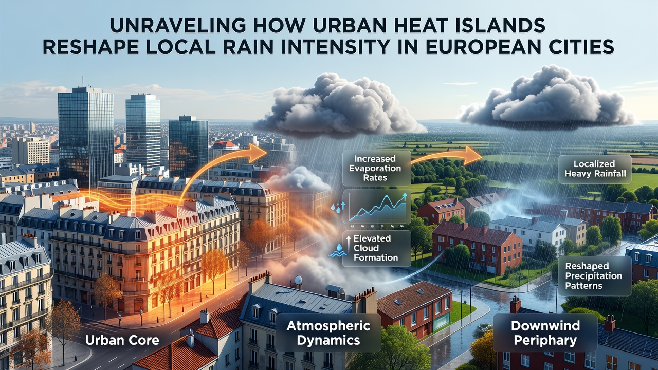 Ground-level sensors measuring rainfall intensity near dense urban infrastructure in a European city